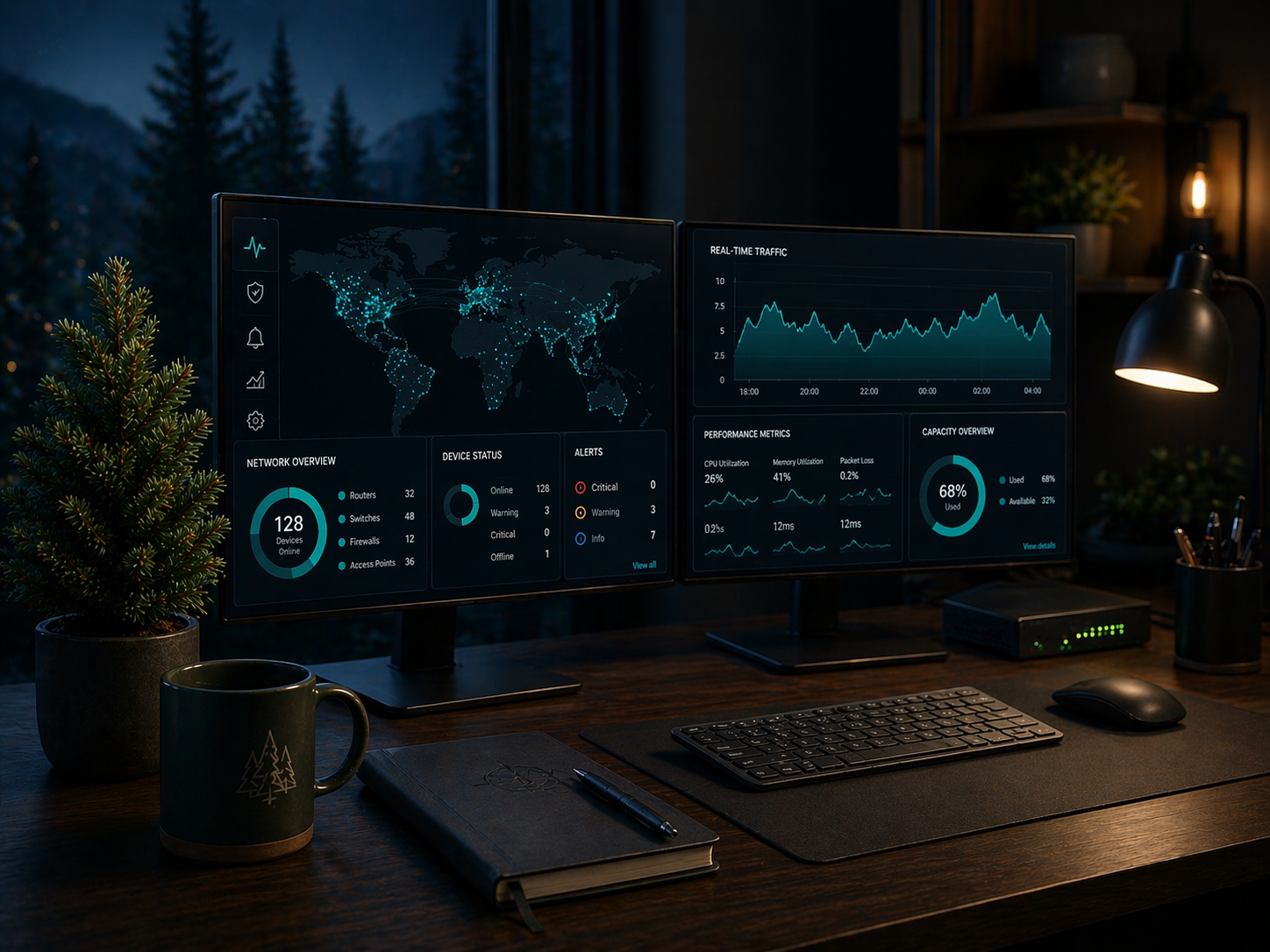 24/7 Network Monitoring Dashboard